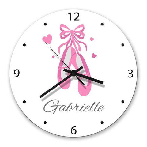 Ballet Shoes Glass Clock