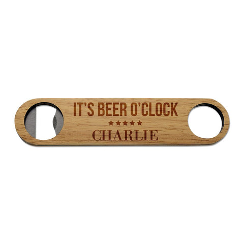 Beer O'Clock Wooden Bottle Opener