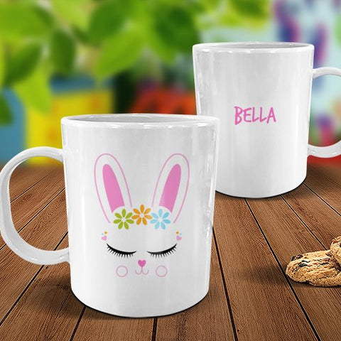 Bunny Face White Plastic Mug