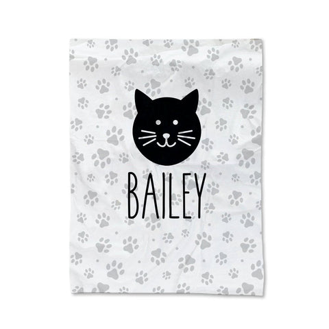 Cat Paw Prints Pet Blanket - Large