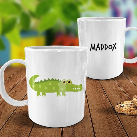 Crocodile White Plastic Mug