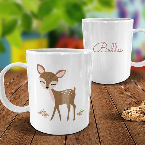 Cute Deer White Plastic Mug