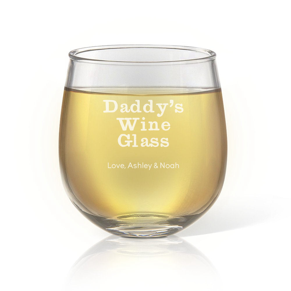 Daddy's Stemless Wine Glass