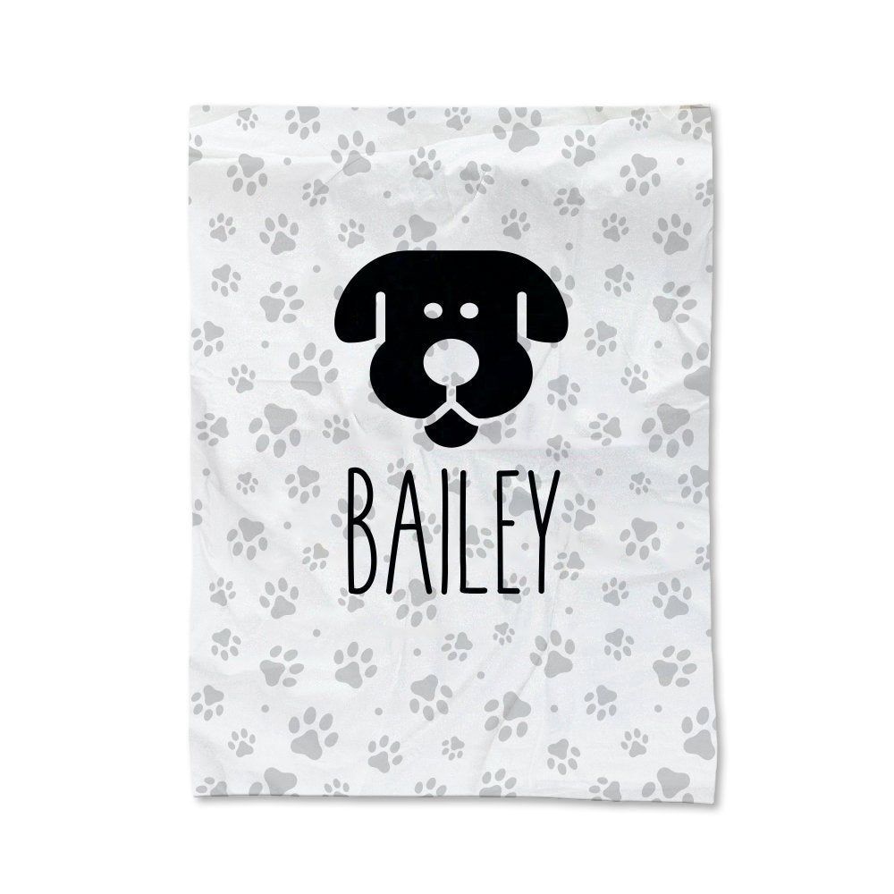 Dog Paw Prints Pet Blanket - Large