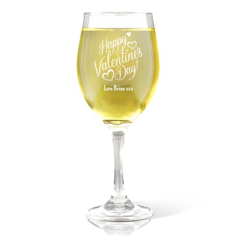 Happy Valentine's Day Wine Glass