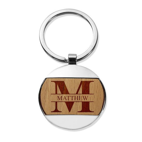 Monogram Round Metal Keyring