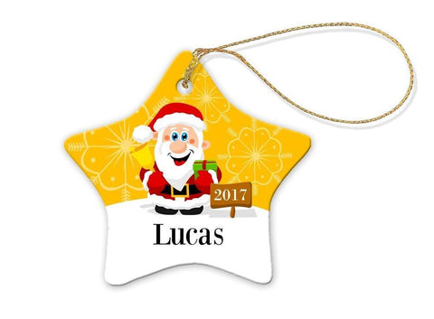 Happy Santa Star Decoration